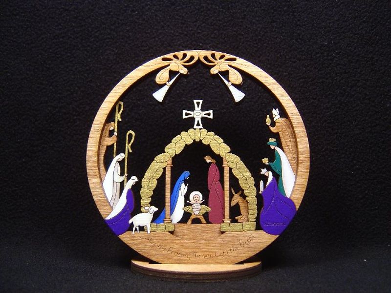 Small Layered Round Nativity #224